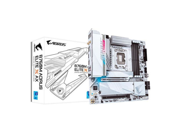 imagem de Placa Mae Gigabyte Intel Lga (1700) Ddr5 Micro Atx - B760m Aorus Elite X Ax 1.1