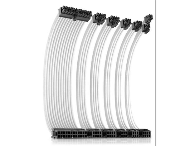 imagem de Kit com 6 Cabos Extensor Antec Pci At-Ecab-Bk300-C1p4-W Branco - 0-761345-77504-5