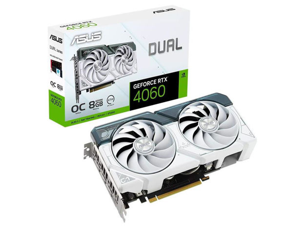 imagem de Placa de Video Asus Geforce Rtx 4060 Oc White 8gb Gddr6 128 Bits - Dual-Rtx4060-O8g-White