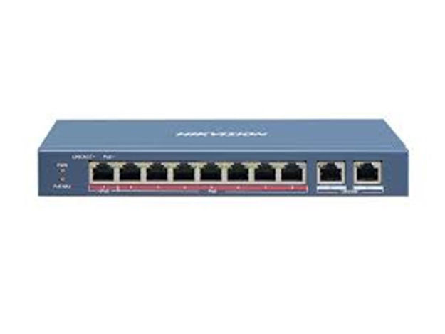 imagem de Switch Hikvision Ds-3e0310hp-E 10 Portas Metalico 1 × 10/100 Mbps Hi-Poe Port, 7 × 10/100 Mbps Poe Ports, And 2 × Gigabi