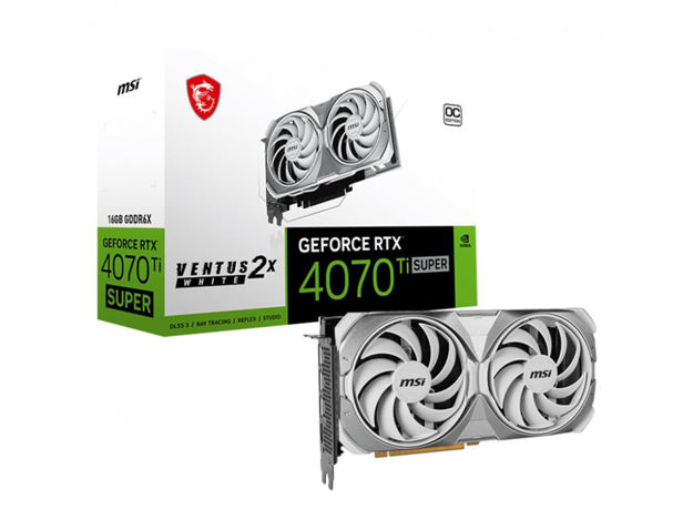 imagem de Placa de Video Msi Geforce Rtx 4070 Ti Super Ventus 2x White Oc 16gb Gddr6x 256 Bits - 912-V513-629