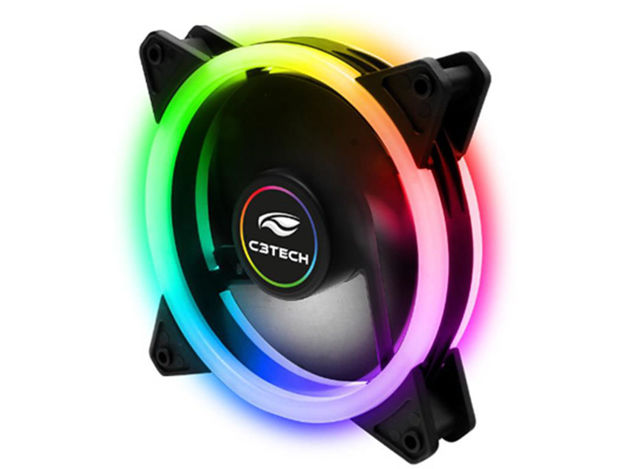 imagem de Cooler P/ Gabinete C3tech Fan 120mm Rgb Led Preto - F7-L200rgb