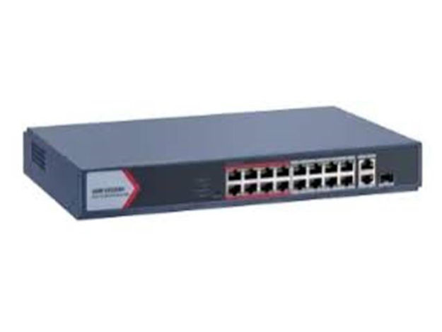 imagem de Switch Hikvision Gerenciavel (Via App Hik-Connect) Metalico Ds-3e1318p-Ei/M 16 Portas Poe 10/100mbps + 01 Rj45 + 01 Sfp