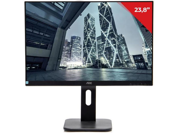 imagem de Monitor Aoc 23,8" Led/Wva Full Hd Hdmi Vga 4xusb Display Port C/Ajuste de Altura Rotacao-24p1u