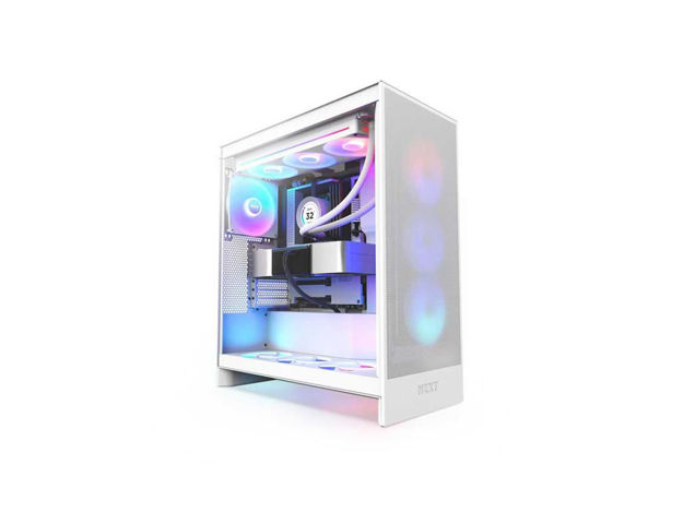 imagem de Gabinete Gamer Nzxt H7 Flow Branco Rgb 2024 Lateral de Vidro Temperado E-Atx/Atx/Micro-Atx/Mini-Itx - Cm-H72fw-R1