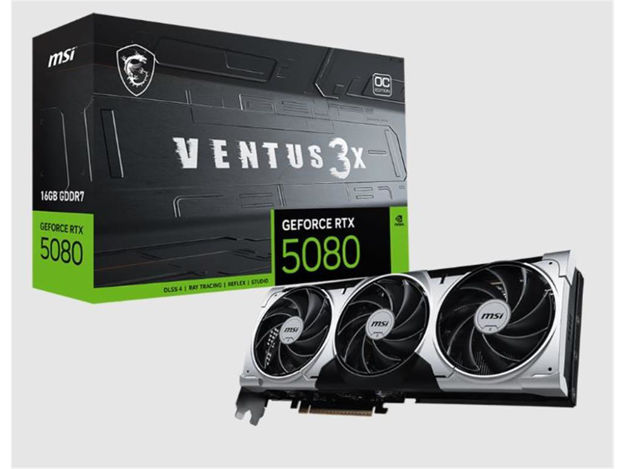 imagem de Placa de Video Msi Geforce Rtx 5080 Ventus 3x Oc Plus 16gb Gddr7 256 Bits - G5080-16v3cp