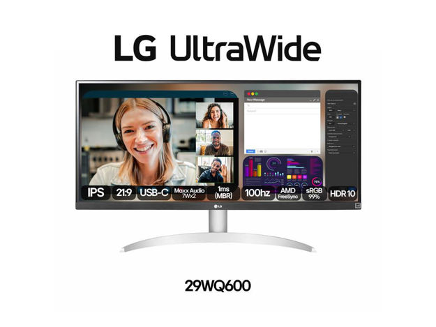 imagem de Monitor Lg 29” Ultrawide Full Hd Ips Usb-C Alto-Falante Srgb 99% 100hz 1 Ms - 29wq600b