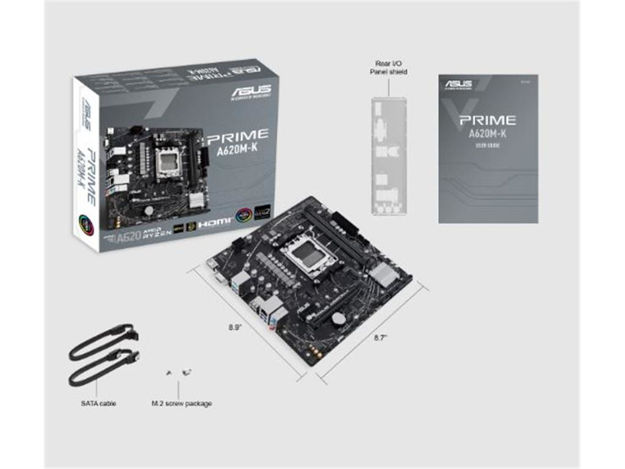 imagem de Placa Mae Asus Amd (Am5) Ddr5 Micro Atx - Prime A620m-K