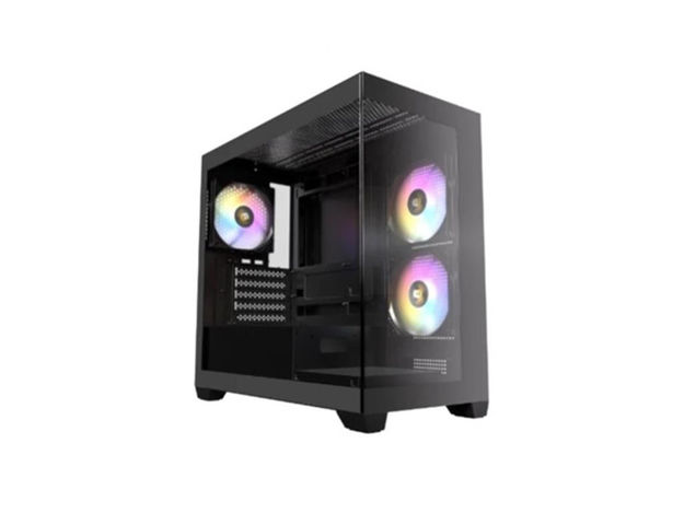 imagem de Gabinete Gamer Antec Cx300m Rgb Basic Preto Lateral de Vidro Micro-Atx/Itx - 0-761345-10098